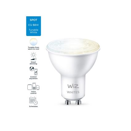 Bombilla LED regulable PAR16 GU10/4,7W/230V 2700-6500K CRI 90 Wi-Fi - WiZ
