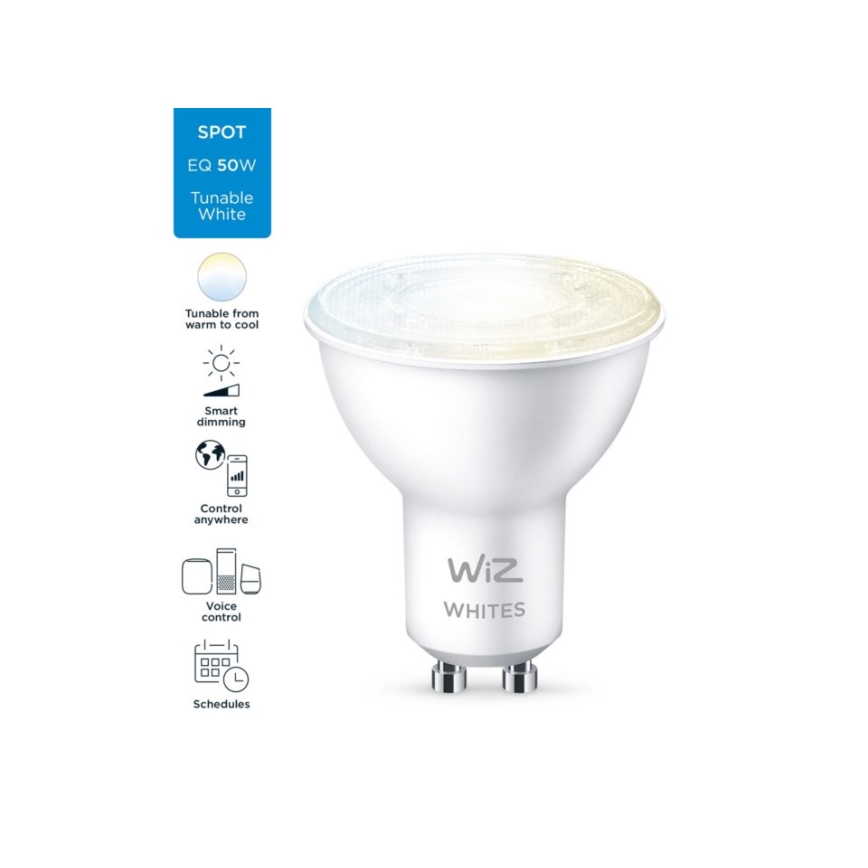 Bombilla LED regulable PAR16 GU10/4,7W/230V 2700-6500K CRI 90 Wi-Fi - WiZ