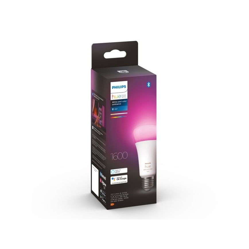 Bombilla LED regulable Philips Hue White And Color Ambiance A67 E27/13,5W/230V 2000-6500K
