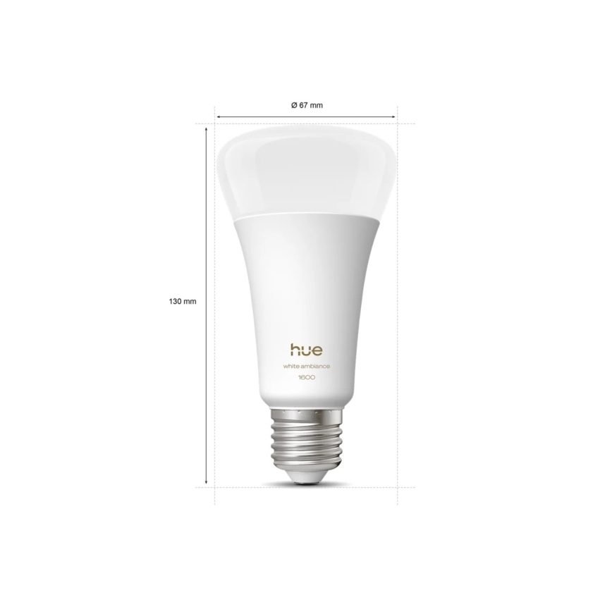Bombilla LED regulable Philips Hue WHITE AMBIANCE E27/11,8W/230V 1000-20000K