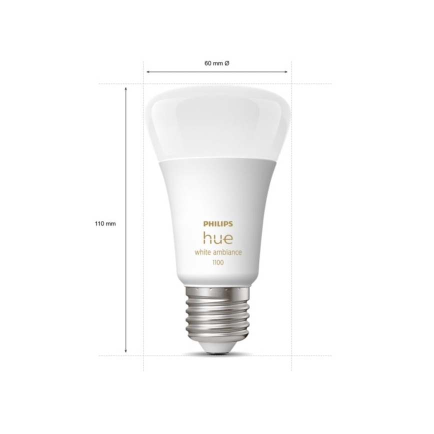 Bombilla LED regulable Philips Hue WHITE AMBIANCE E27/8W/230V 2200-6500K