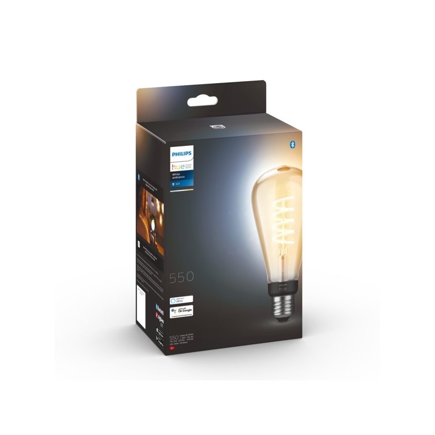 Bombilla LED regulable Philips Hue WHITE AMBIANCE ST72 E27/7W/230V 2200-4500K