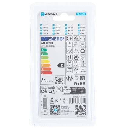 Bombilla LED regulable R7s/12W/230V 2700K - Aigostar