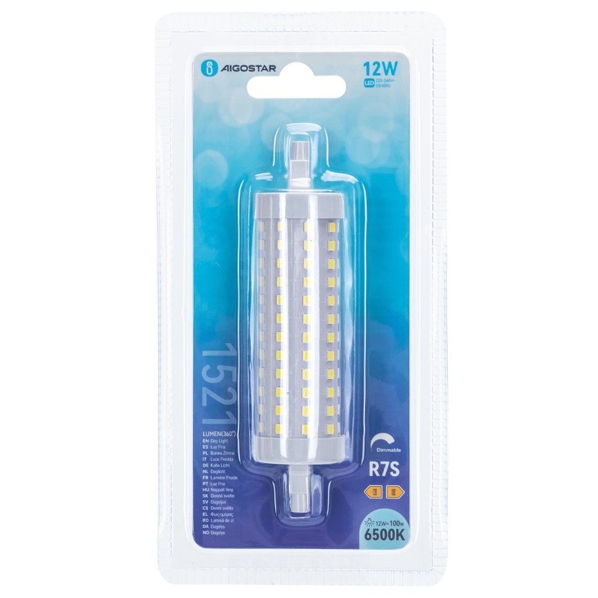 Bombilla LED regulable R7s/12W/230V 6500K - Aigostar