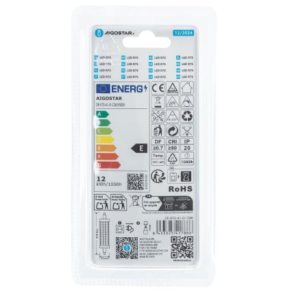 Bombilla LED regulable R7s/12W/230V 6500K - Aigostar
