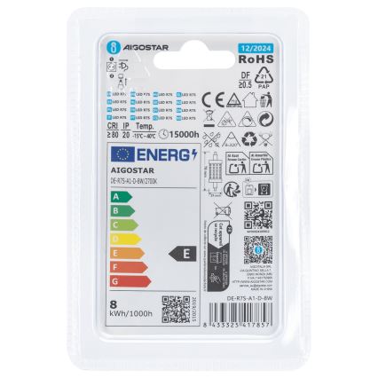 Bombilla LED regulable R7s/8W/230V 2700K - Aigostar