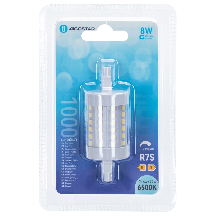 Bombilla LED regulable R7s/8W/230V 6500K - Aigostar