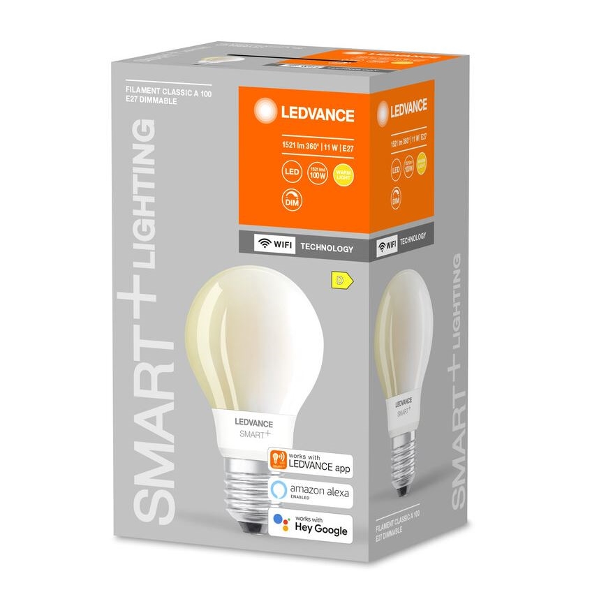 Bombilla LED regulable SMART+ FILAMENT E27/11W/230V 2700K Wi-Fi - Ledvance