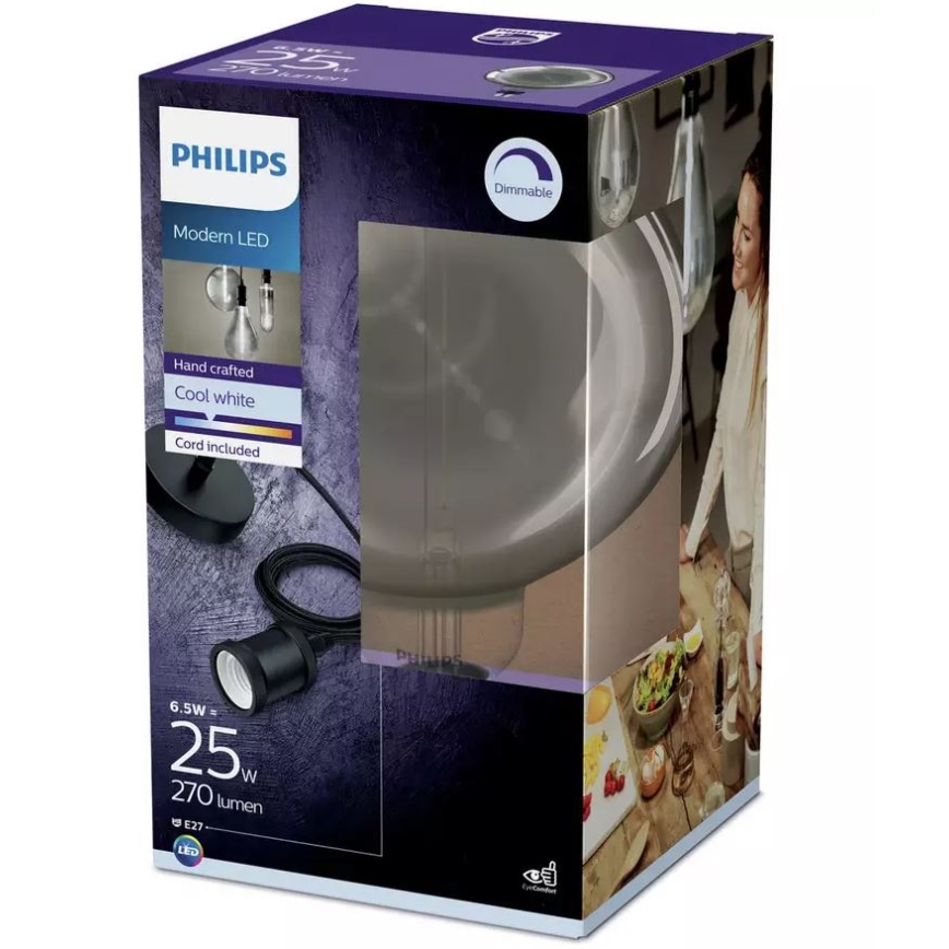 Bombilla LED regulable SMOKY VINTAGE Philips E27/6,5W/230V 4000K