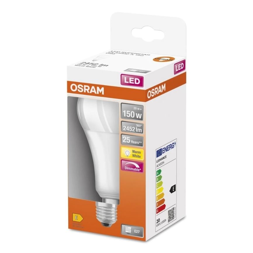 Bombilla LED regulable SUPERSTAR E27/20W/230V 2700K - Osram