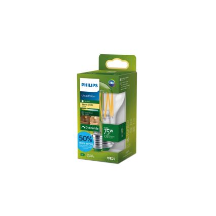 Bombilla LED regulable ULTRAEFFICIENT VINTAGE Philips A60 E27/5,2W/230V 2700K