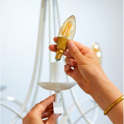 Bombilla LED regulable VINTAGE FILAMENT C35 E14/4,9W/230V 2000-5000K CRI 90 Wi-Fi - WiZ