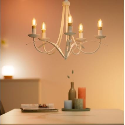 Bombilla LED regulable VINTAGE FILAMENT C35 E14/4,9W/230V 2000-5000K CRI 90 Wi-Fi - WiZ