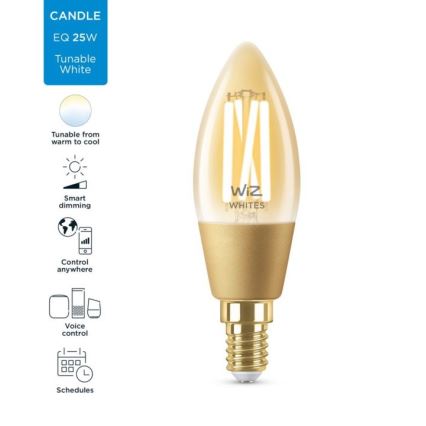 Bombilla LED regulable VINTAGE FILAMENT C35 E14/4,9W/230V 2000-5000K CRI 90 Wi-Fi - WiZ