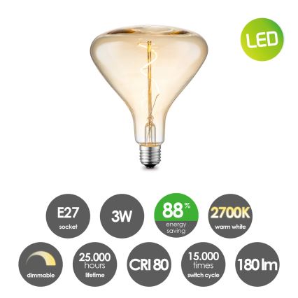 Bombilla LED regulable VINTAGE EDISON E27/3W/230V 2700K