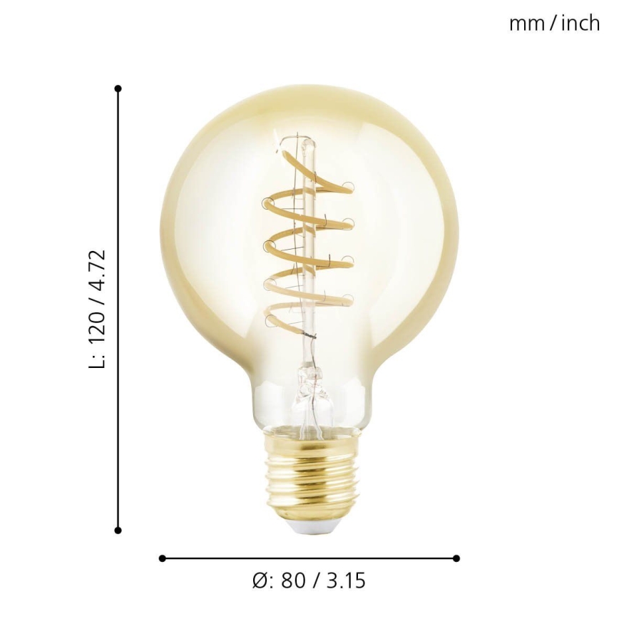 Bombilla LED regulable VINTAGE G80 E27/4W/230V 2200K - Eglo 11876