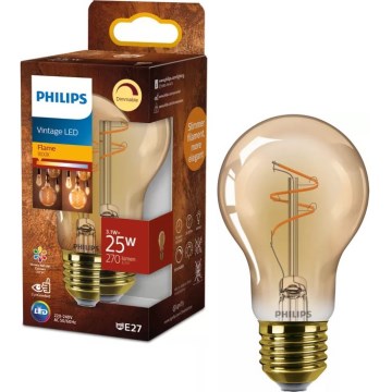 Bombilla LED regulable VINTAGE Philips A60 E27/3,1W/230V 1800K