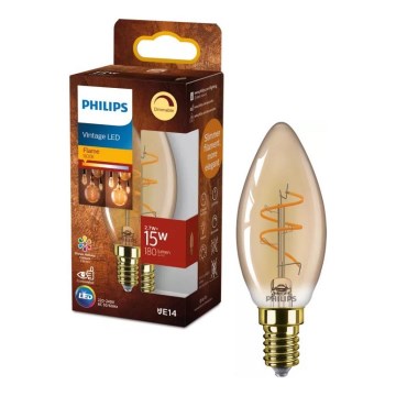 Bombilla LED regulable VINTAGE Philips B35 E14/2,7W/230V 1800K