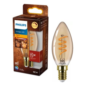Bombilla LED regulable VINTAGE Philips E14/2,5W/230V 1800K