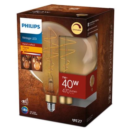 Bombilla LED regulable VINTAGE Philips G200 E27/7W/230V 2000K