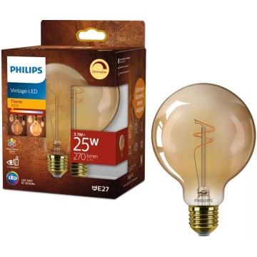 Bombilla LED regulable VINTAGE Philips G95 E27/3,1W/230V 1800K
