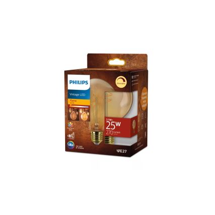 Bombilla LED regulable VINTAGE Philips G95 E27/3,1W/230V 1800K