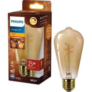 Bombilla LED regulable VINTAGE Philips ST64 E27/3,1W/230V 1800K