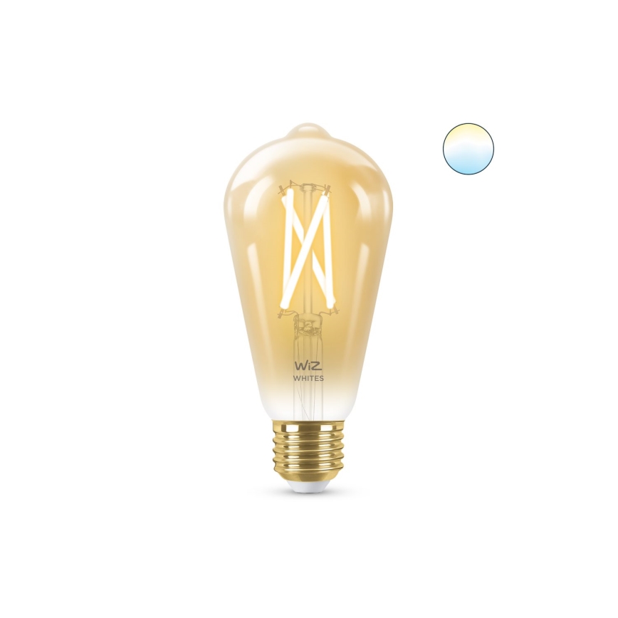 Bombilla LED regulable VINTAGE FILAMENT ST64 E27/7W/230V 2000-5000K CRI 90 Wi-Fi - WiZ
