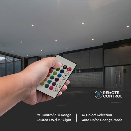 Bombilla LED RGB regulable GU10/4,8W/230V 4000K + mando a distancia