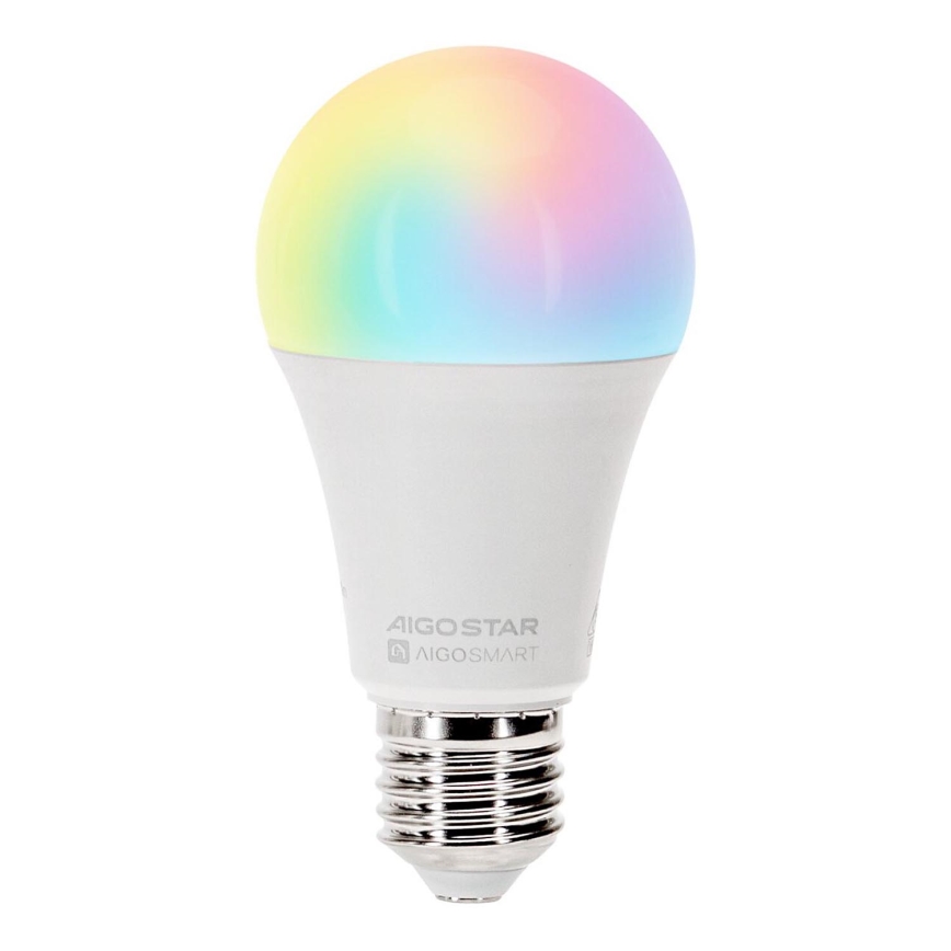 Bombilla LED RGBW regulable A60 E27/15W/230V 2700-6500K Wi-Fi - Aigostar