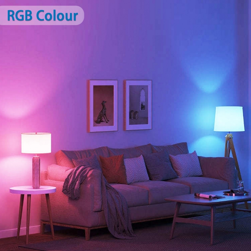 Bombilla LED RGBW regulable A60 E27/9W/230V 2700-6500K Wi-Fi - Aigostar