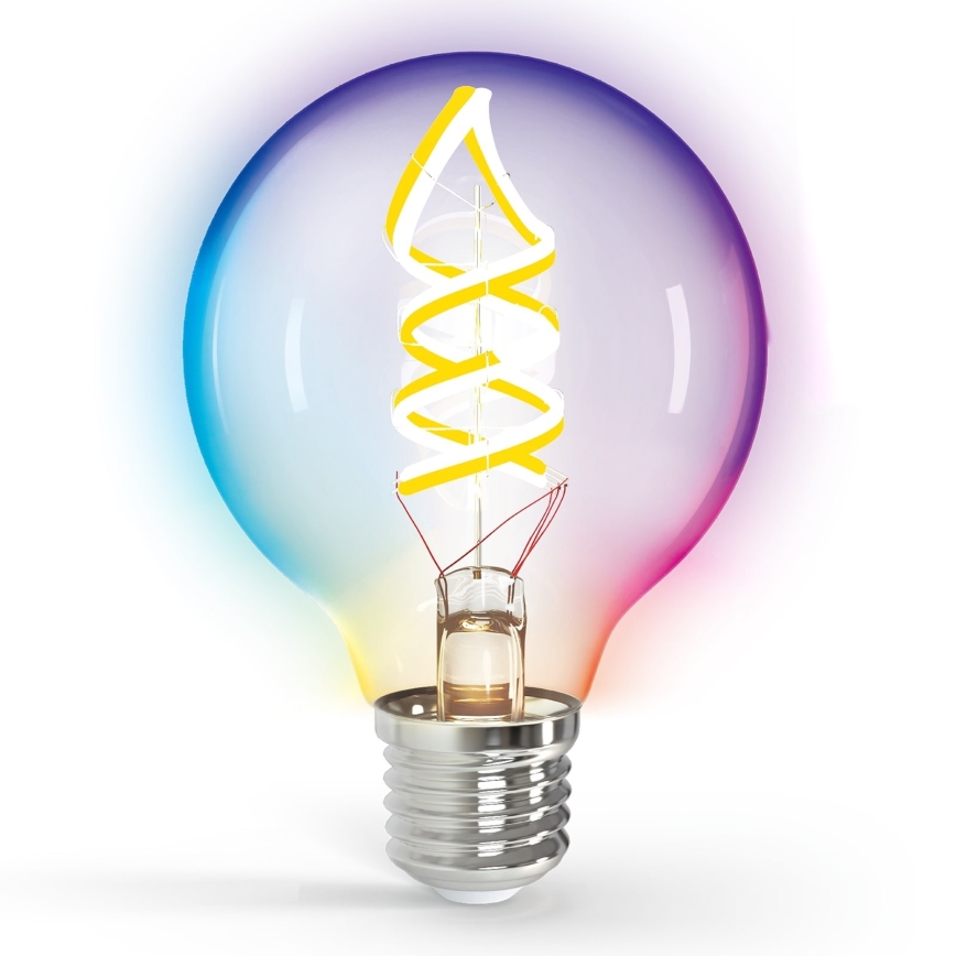 Bombilla LED RGBW regulable FILAMENT MESH Inteligente G95 E27/4,9W/230V 2700K - Aigostar