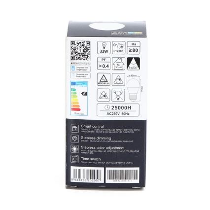 Bombilla LED RGBW regulable G45 E27/5W/230V 3000-6500K Wi-Fi - Aigostar