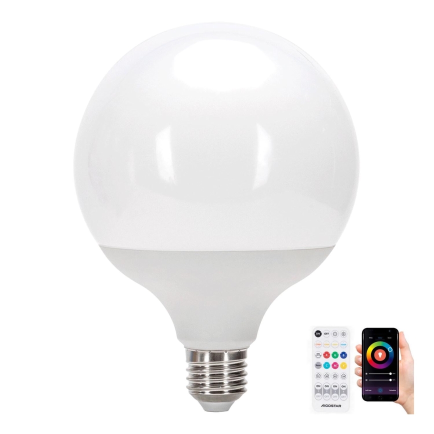Bombilla LED RGBW regulable MESH G120 E27/18W/230V 6500K + control remoto - Aigostar