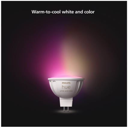 Bombilla LED RGBW regulable Philips Hue White And Color Ambiance GU5,3/MR16/6,3W/12V 2000-6500K