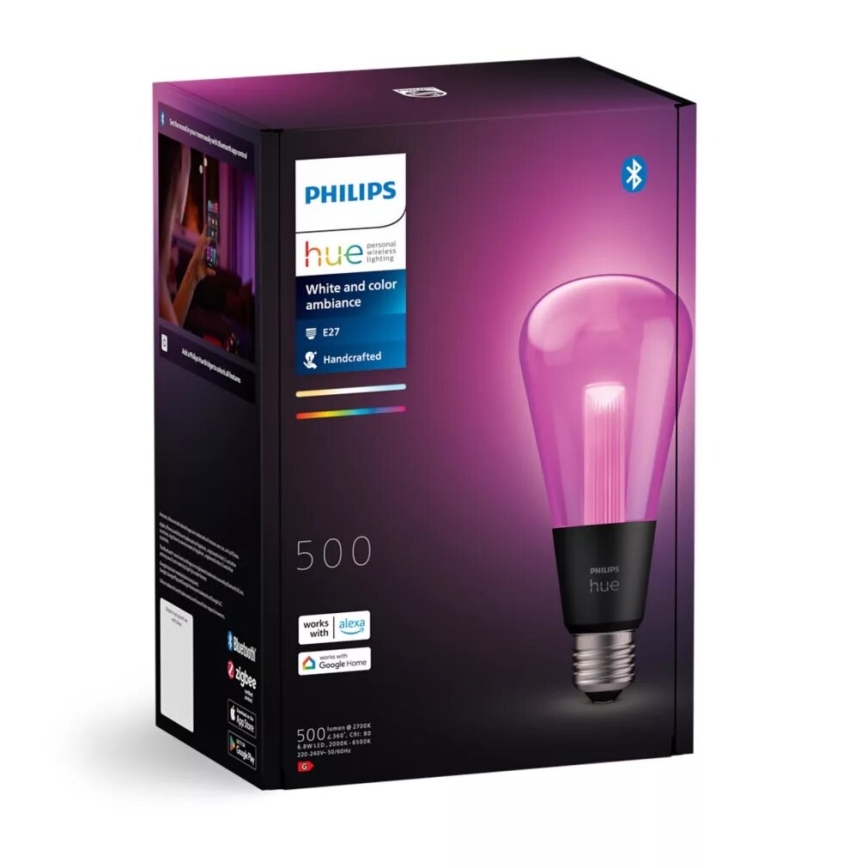 Bombilla LED RGBW regulable Philips Hue White And Color Ambiance E27/6,8W/230V 2000-6500K