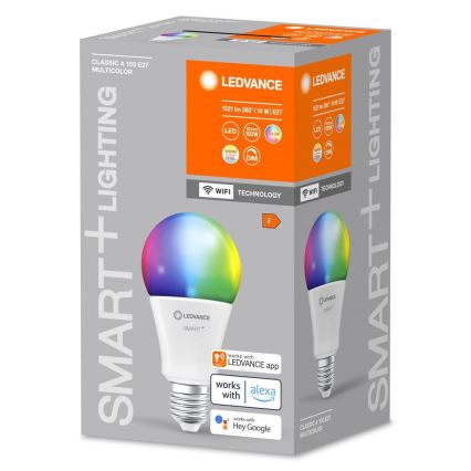 Bombilla LED RGBW regulable SMART+ E27/14W/230V 2700-6500K Wi-Fi - Ledvance