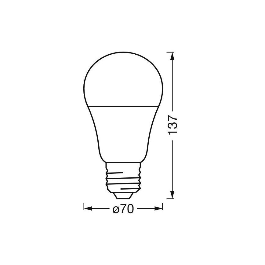 Bombilla LED RGBW regulable SMART+ E27/14W/230V 2700-6500K Wi-Fi - Ledvance