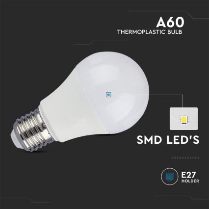 Bombilla LED SAMSUNG CHIP A60 E27/8,5W/230V 6500K