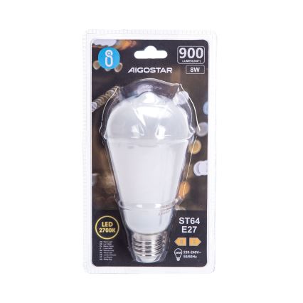 Bombilla LED ST64 E27/8W/230V 2700K - Aigostar