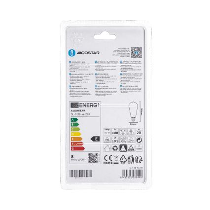 Bombilla LED ST64 E27/8W/230V 2700K - Aigostar