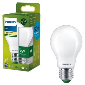 Bombilla LED ULTRAEFFICIENT Philips A60 E27/5,2W/230V 2700K