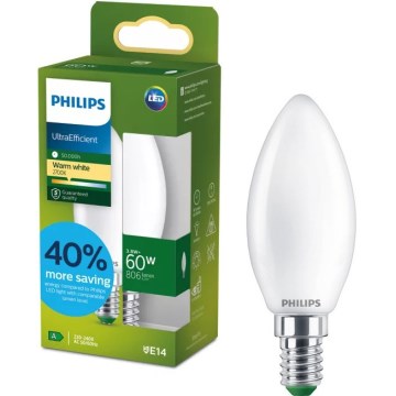 Bombilla LED ULTRAEFFICIENT Philips B35 E14/3,8W/230V 2700K
