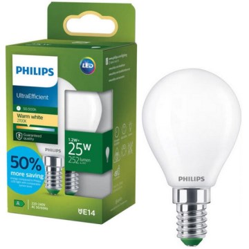 Bombilla LED ULTRAEFFICIENT Philips P45 E14/1,2W/230V 2700K