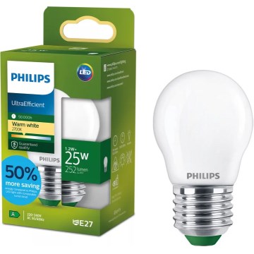 Bombilla LED ULTRAEFFICIENT Philips P45 E27/1,2W/230V 2700K