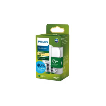 Bombilla LED ULTRAEFFICIENT Philips P45 E27/3,8W/230V 2700K