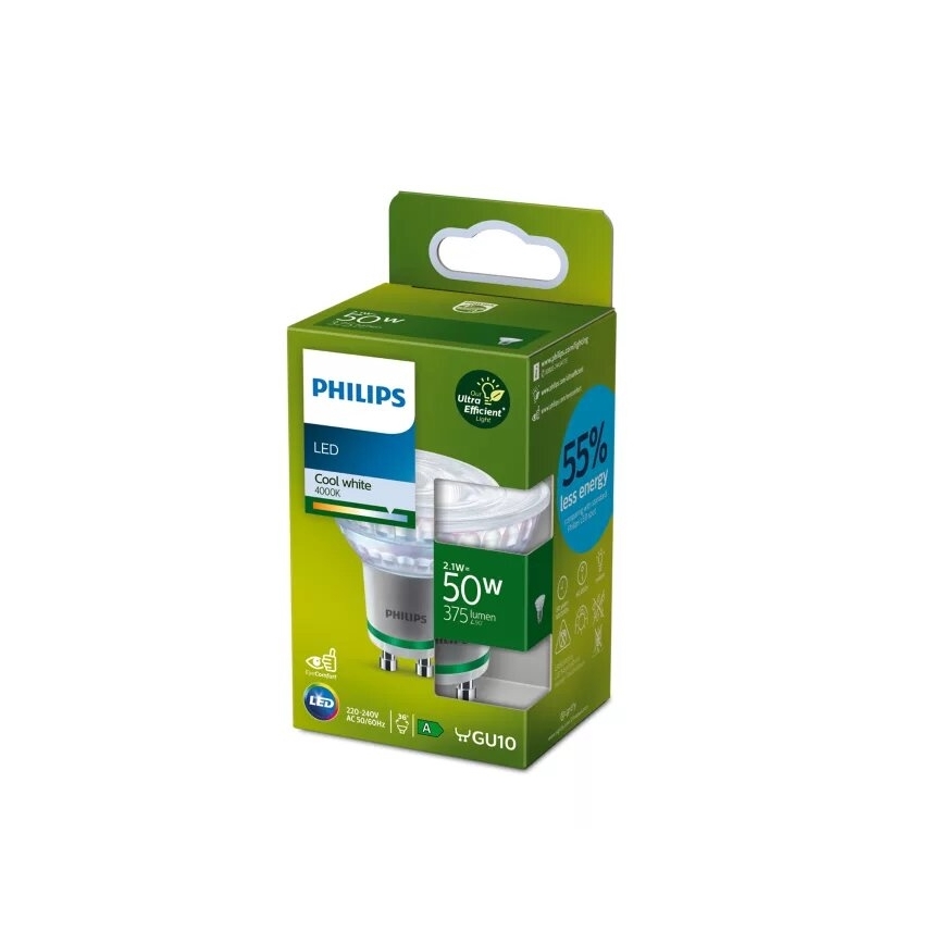 Bombilla LED ULTRAEFFICIENT Philips PAR16 GU10/2,1W/230V 4000K