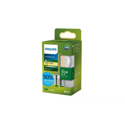 Bombilla LED ULTRAEFFICIENT VINTAGE Philips P45 E14/1,2W/230V 2700K