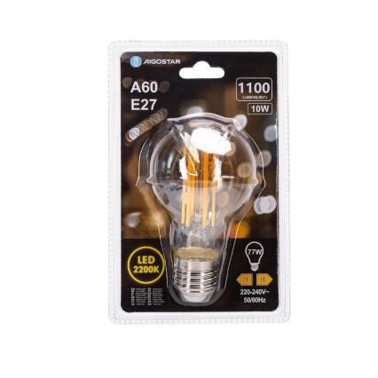 Bombilla LED VINTAGE A60 E27/10W/230V 2200K - Aigostar