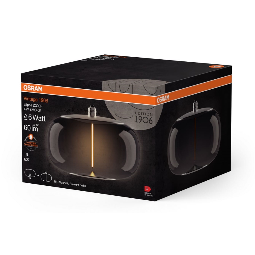 Bombilla LED VINTAGE FILAMENT E27/4W/230V 1800K humo - Osram